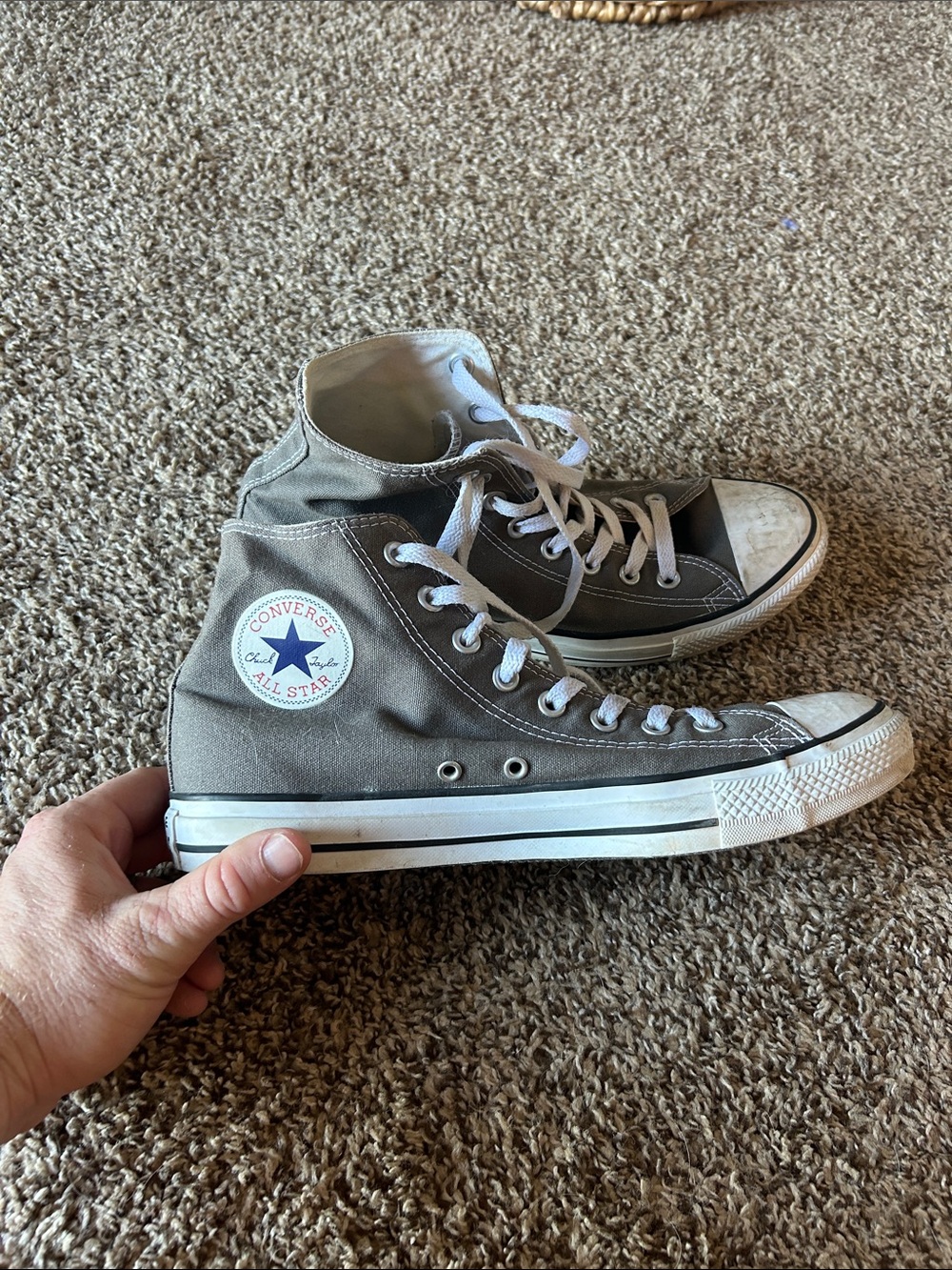 Converse Canvas High Tops - Gray and White